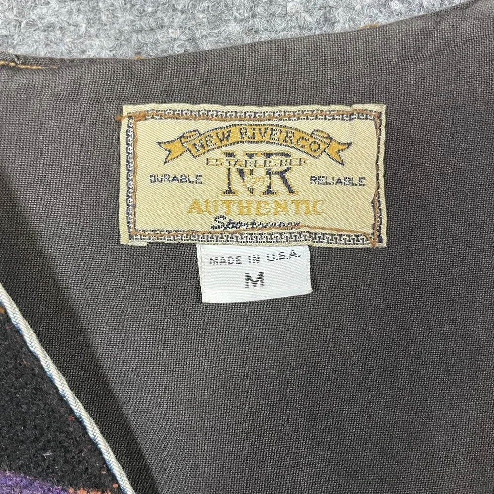 New River Co. Woven Vest Mens M Multicolor Southwestern Denim Back Made in USA